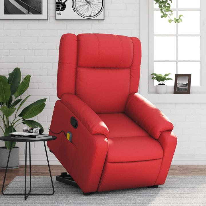Produktbild VidaXL Massagesessel mit Aufstehhilfe Fernsehsessel Relaxsessel Rot Kunstleder