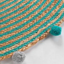 Actual product image Douceur D'intérieur round rug + pompoms, diameter 90 cm, plain jute + (90 x 90 x 0.5 cm)
