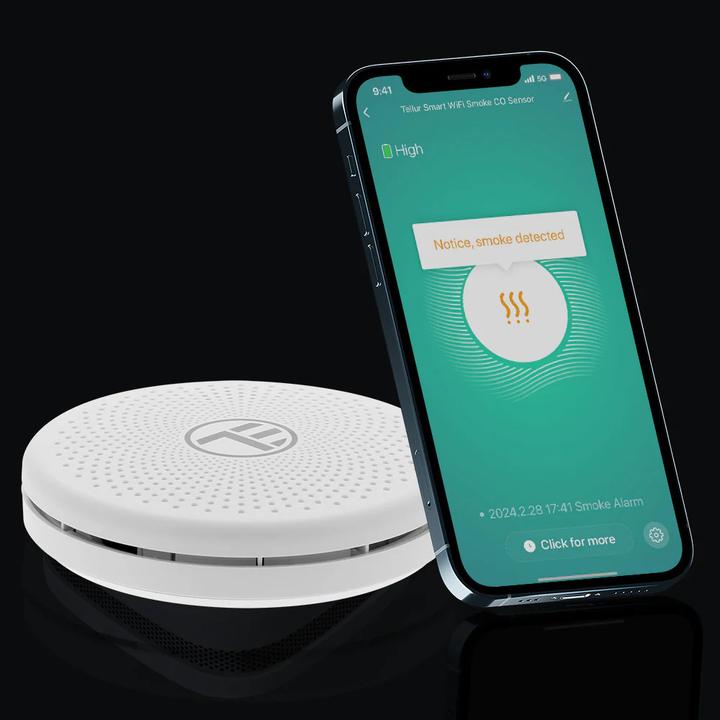 Actual product image Tellur Smart WiFi Smoke and CO Sensor white