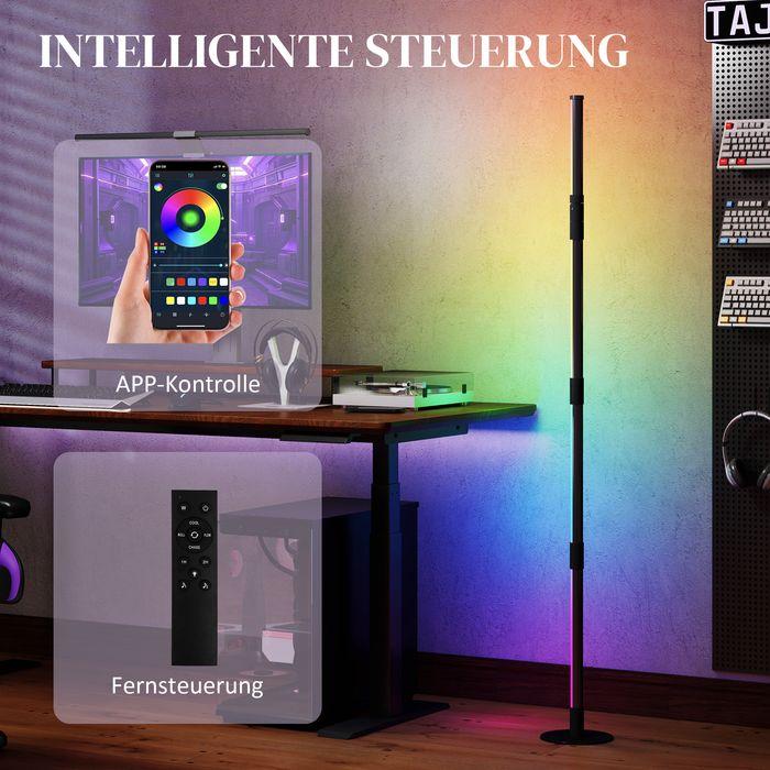 Produktbild Swisshandel24 LED-Stehlampe Wohnzimmer Stehleuchte mit Fernbedienung, App-Steuerung Dunkelgrau