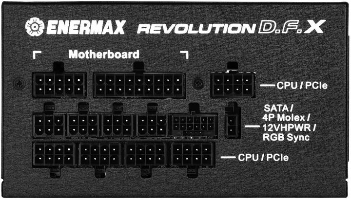 Produktbild Enermax Revolution D.F. X ARGB ATX3.0 PCI-e 5.0 Gaming PC Netzteil 1200W 80Plus Gold Vollmodular 2X (1200 W)
