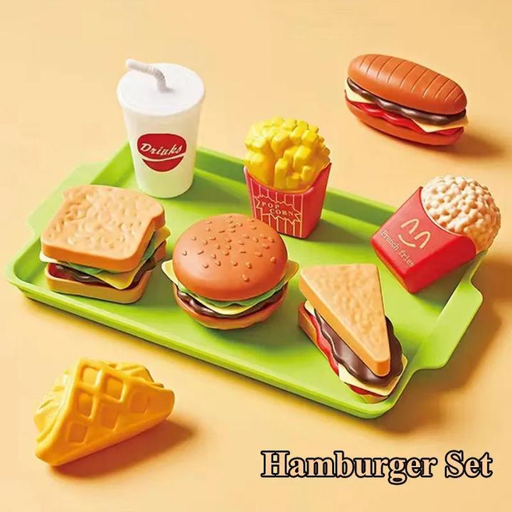 Activity Board Kinder Mini Küche Spielzeug Pretends Play Simulated Food Hamburger Cookie Miniatur Zubehör für