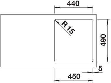 Actual product image Blanco Claron 400-IF/A Durinox (Top-mounted sink, 46 cm, 51 cm)