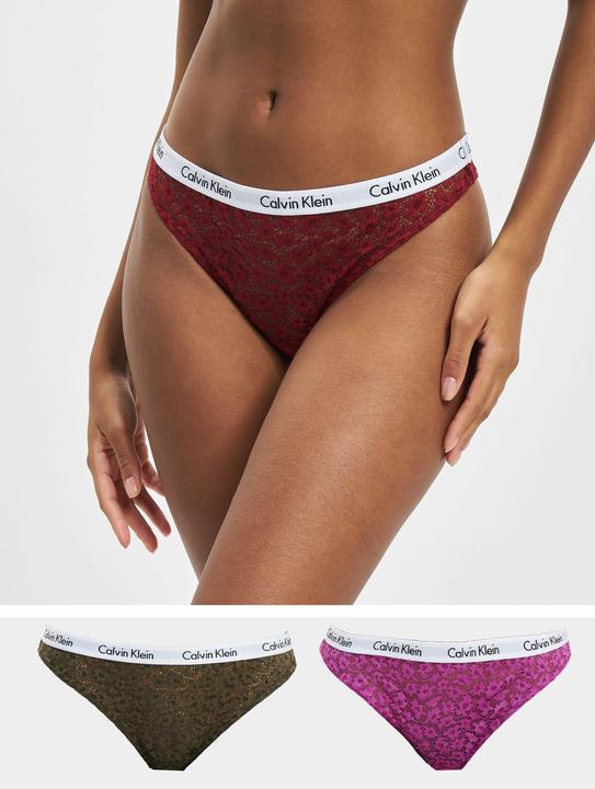 Actual product image Calvin Klein Ladies Brazilian 3Pk Underwear, Intense Plum/RED Carpet/Olive, S (S, pack of 3)