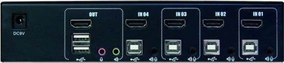 Productafbeelding Dexlan HDMI 1.4 KVM-schakelaar, 4k UHD, USB, 4-voudig, Desktop