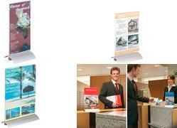 Actual product image Durable Table stand, acrylic with aluminium base (DL)