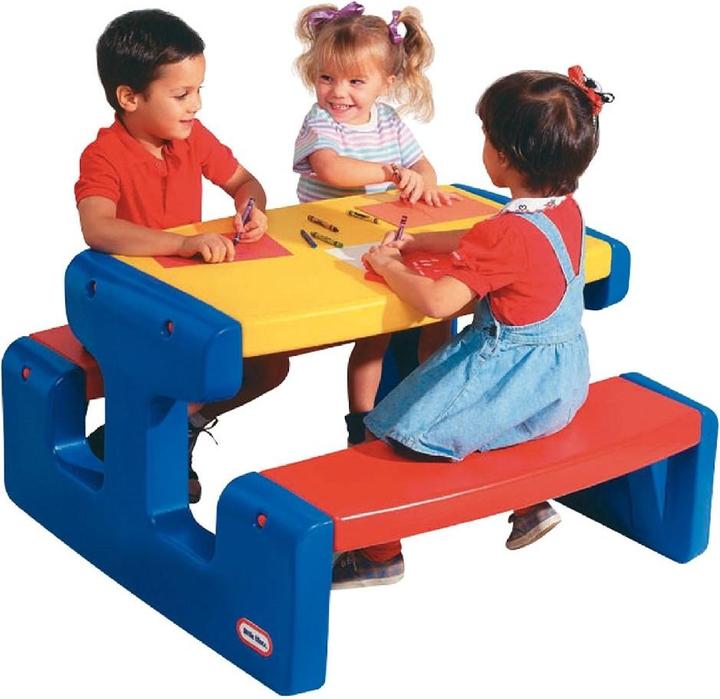 Little Tikes Grote Picknicktafel - Binnen & Buiten - Blauw - Rood - Geel - Plastic - CE - 6 Persoon(...