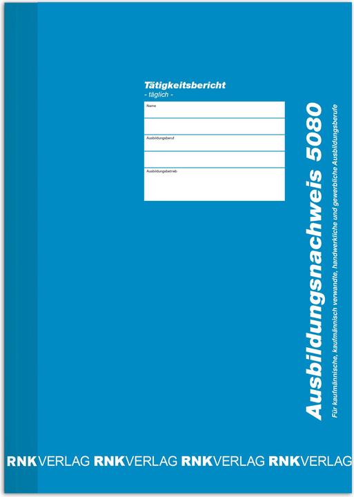 Actual product image Rnk Publisher Training record booklet, daily, DIN A4 (28 x)