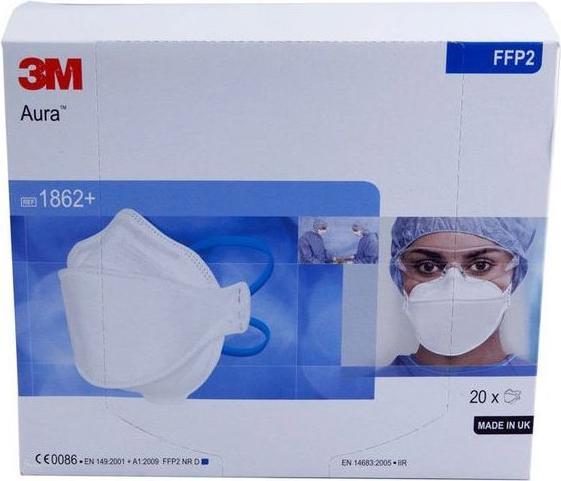 Actual product image 3M Aura 1862+ (FFP2, 20 x)
