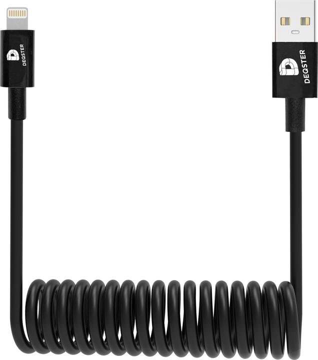 Produktbild Deqster Ladekabel Lightning USB-A Spiralkabel Apple MFi... (0.80 m)
