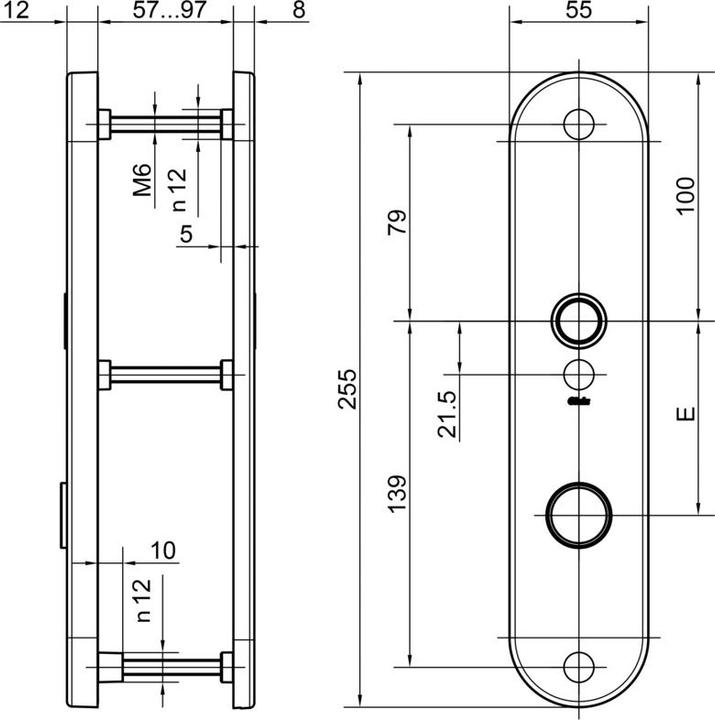 Actual product image Glutz Innenschild ES1/2 glide RZ78 58540 (Door plate set)