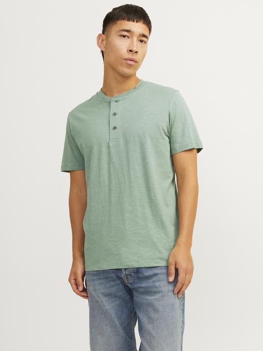 Actual product image Jack & Jones Single-coloured Grandad collar T-shirt T-shirt (S)