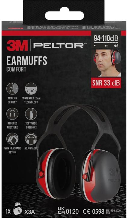 Actual product image 3M Peltor earmuffs X3A SNR 33 dB (1 x)