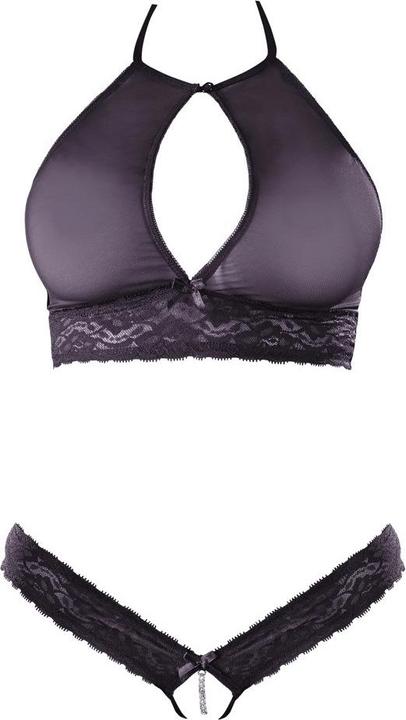 Actual product image Cottelli Collection Sexy sheer crotchless 2Piece Set (XL)