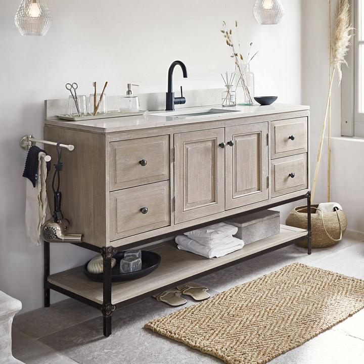 Image du produit Loberon Plan de toilette Bayeaux gris/noir/blanc