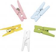 Rayher Wooden clips multicoloured mini 20 pcs.
