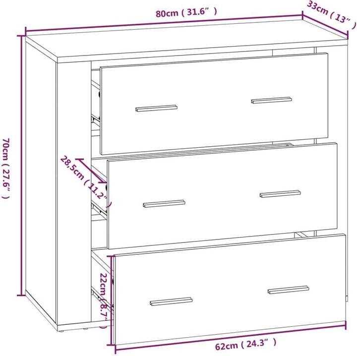 Image du produit VidaXL Steven (80 x 33 x 70 cm)