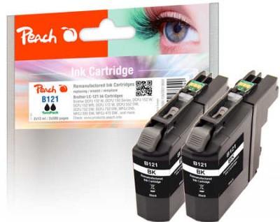 Actual product image Peach Ink Brother LC-121BK 2x Black (FC)
