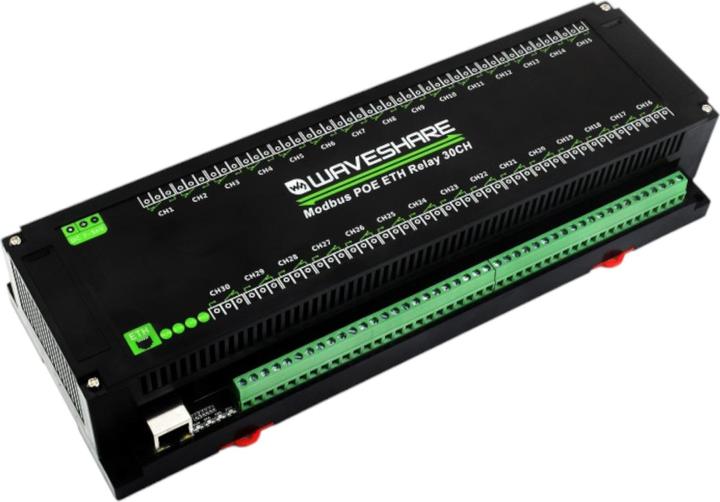 Immagine prodotto WaveShare Modulo Ethernet PoE a 30 canali relè Protocollo RTU/Modbus TCP