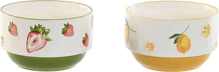 Esprit Schüssel Home Gelb Rot grün Porzellan Moderne 600 ml 15,3 X 15,3 X 9 cm (2 Stück) (0.60 l, 2 x)