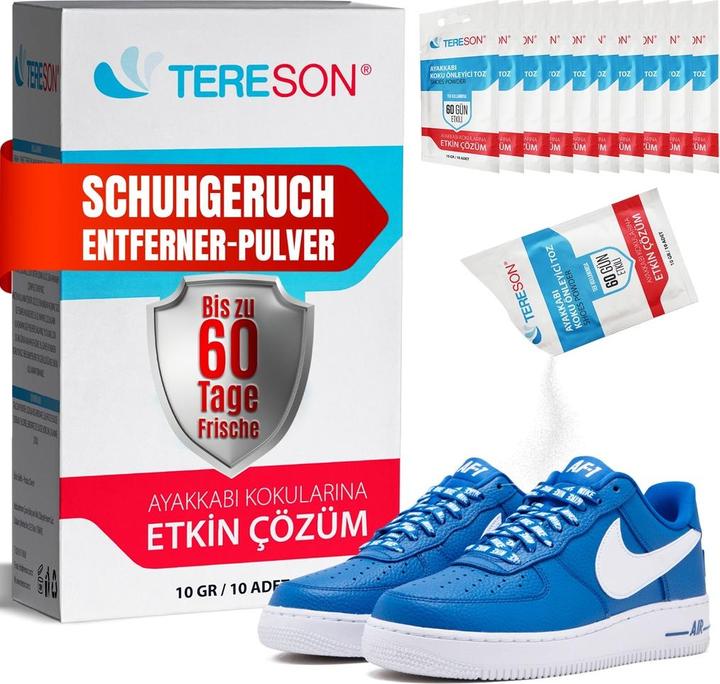 Tereson Fussdeodorant, Schuhgeruch-Präventionspulver, 60 Tage Wirkung, 10er Pack (Fussdeodorant & -puder)