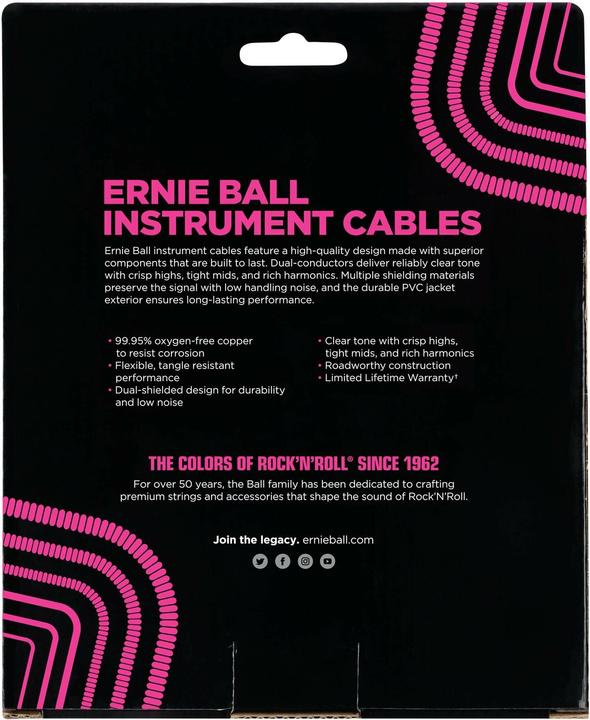 Actual product image Ernie Ball P06044 audio cable 9.14 m 6.35 mm Black (9.14 m)