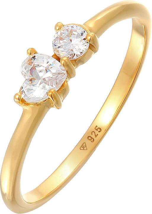 Elli Ring Herz Zirkonia Symbol Verlobung 925 Silber (54, 925 Silber)