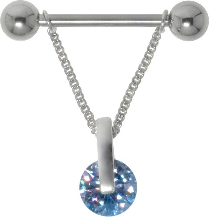 Bijouteria Brustpiercing (Chirurgenstahl 316L, Silber 925, Zirkonia)