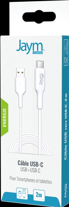 Actual product image Jaym USB to Type-C 2.4A 2M charging and data synchronisation cable (2 m, USB 3.2 Gen 1)