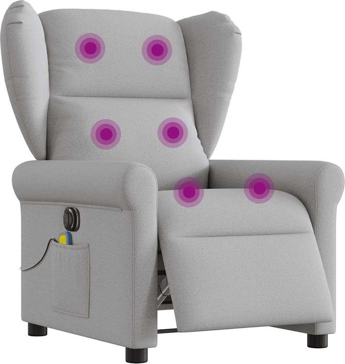 Image du produit VidaXL Fauteuil de massage électrique Tissu gris nuage