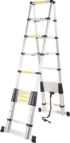 Produktbild Manser HWC Aluminium Teleskop-Doppelstufenleiter bis 3.80 m - 13 Sprossen (Gerüst, 380 cm)