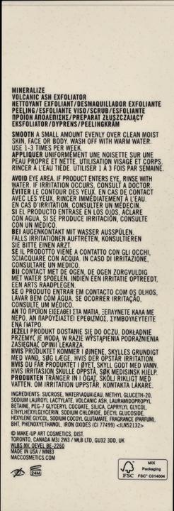 Actual product image MAC Cosmetics Mineralize Volcanic Ash Exfoliator (Exfoliation, 100 ml)