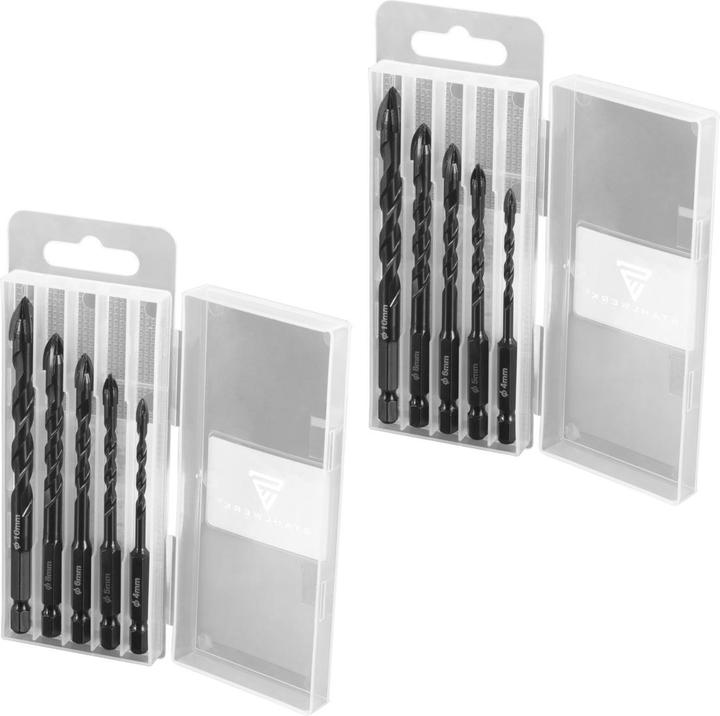 Stahlwerk Glasbohrer | Fliesenbohrer | Keramikbohrer 10er Set 4, 5, 6, 8, 10 mm (4, 5, 6, 8, 10 mm)