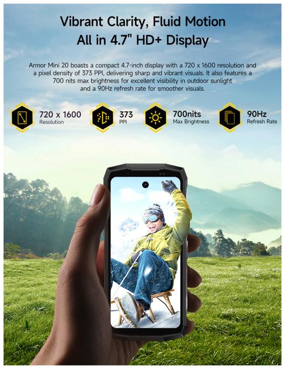 Immagine prodotto Ulefone ARMOR MINI 20 6/256GB BLACK (256 GB, Nero, 4.70", 50 Mpx)