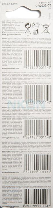 Produktbild GP Batteries Cr2032 (5 Stk., CR2032, 220 mAh)