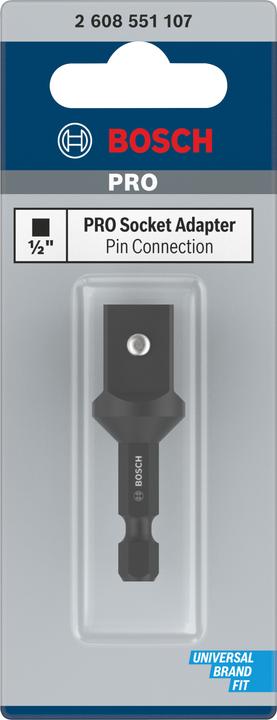 Produktbild Bosch Professional Zubehör PRO Socket Adapter mit Stiftverbindung, 1/2", 50 mm