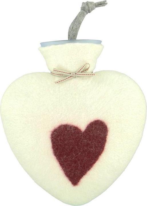 Dorothee Lehnen Hot Water Bottle Heart, 0.7 l, white (0.70 l)