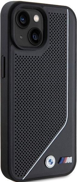 Actual product image BMW BMHMP15S23PUCPK iPhone 15 / 14 / 13 6.1" czarny/black hardcase Perforated Twisted Line MagSafe (Apple iPhone 15)