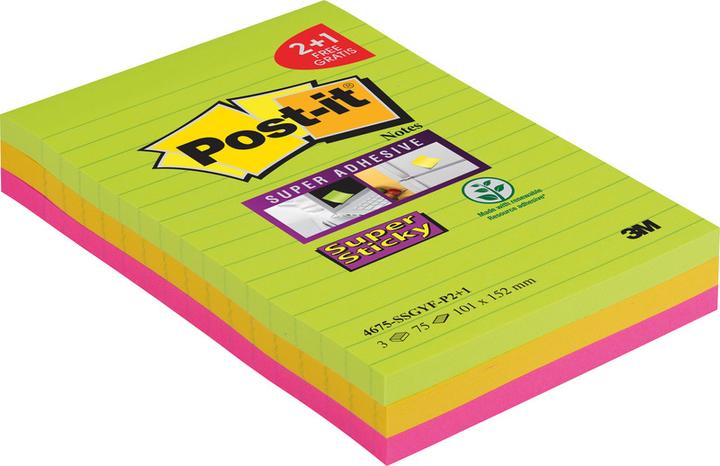 Actual product image Post-it Super Sticky Notes (101 x 152 mm)