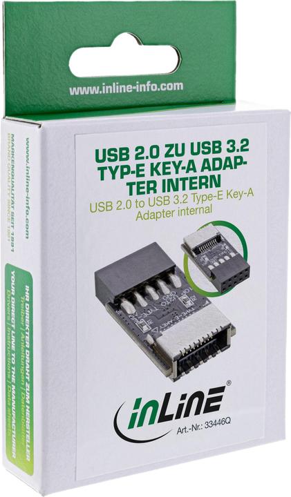 Produktbild InLine USB 2.0 zu USB 3.2 Typ-E Key-A Adapter intern (USB, 1.70 cm)