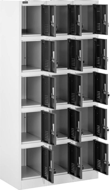 Produktbild Fromm & Starck Metallschrank Schliessfachschrank Metallspind Spindschrank abschliessbar 15 Fächer (45 x 90 cm)