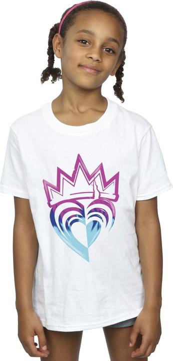 Actual product image Disney Girls Descendants Pink Crown Cotton T-Shirt (104)