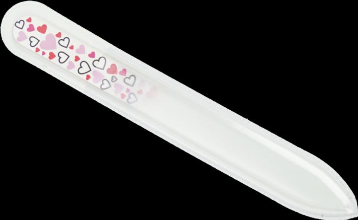 Immagine prodotto Lima in vetro - bifacciale, incisa in vetro temperato, cuore, lunghezza: 13.5cm
