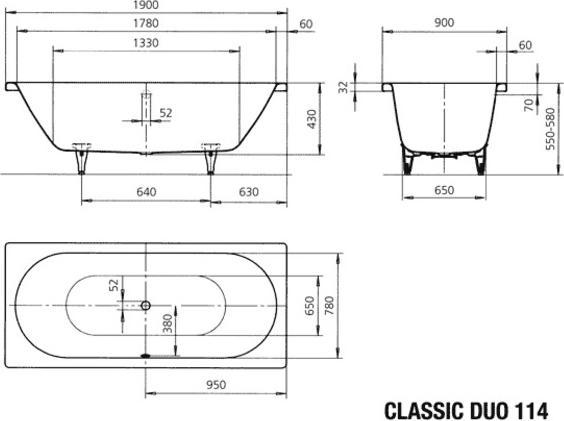 Image du produit Kaldewei Classic Duo 190x90x43cm