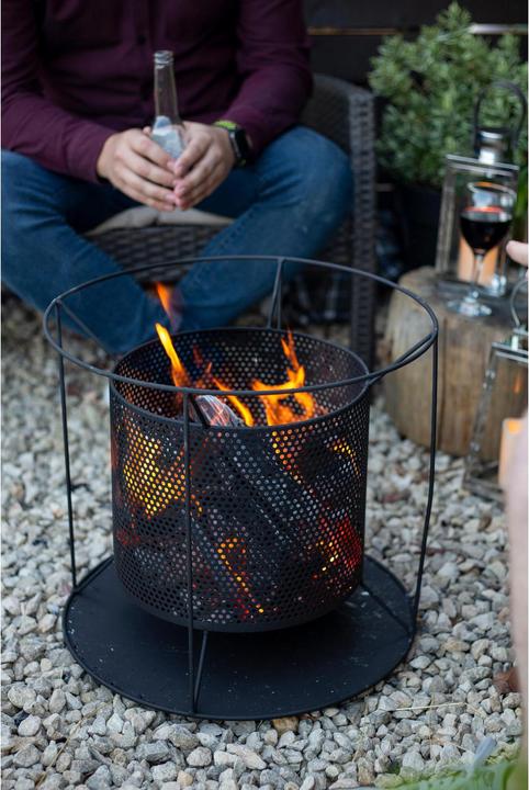 Immagine prodotto La Hacienda Cestino del fuoco Kora Nero (44 cm)