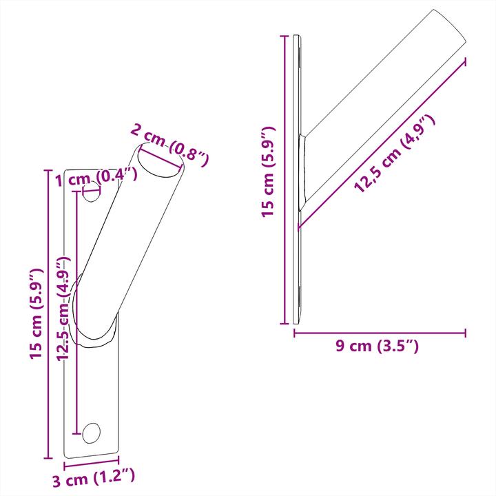 Actual product image VidaXL Flagpole bracket for 1 flag for wall mounting made of black metal