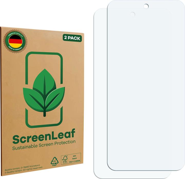 Actual product image ScreenLeaf Screen Protector sustainable Screen Protection, clear, anti-scratch (2 Piece, Xiaomi Redmi K60E 5G)