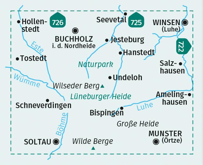 Actual product image Hiking map 718 Lüneburg Heath 1:50,000