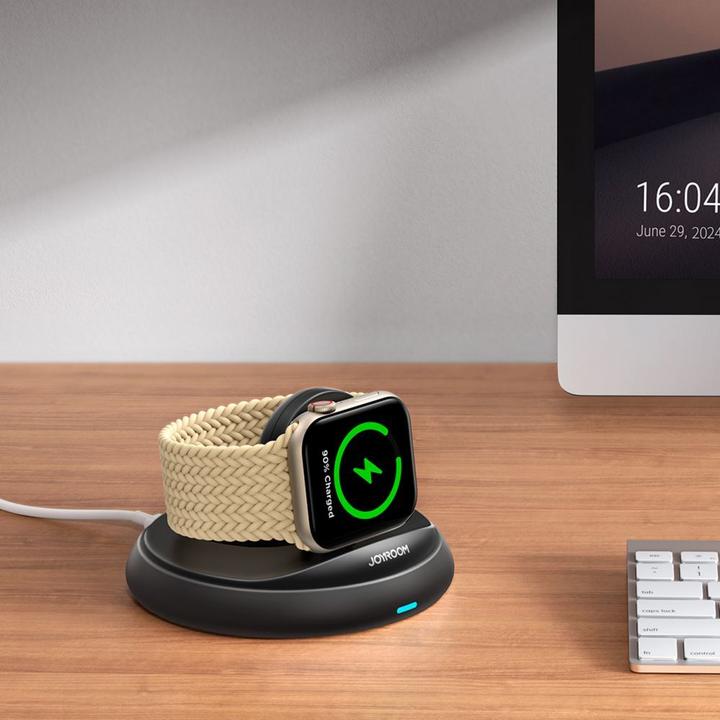 Actual product image Joyroom Foldable Wireless Charger for Apple Watch/iWatch - Black (3 W)