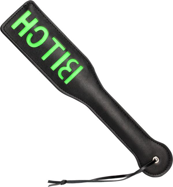 Actual product image Ouch! 'Bitch" Paddle - Glow in the Dark/Neon Green